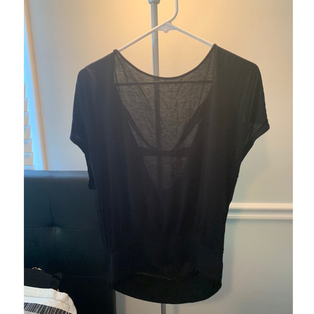 Black open back top